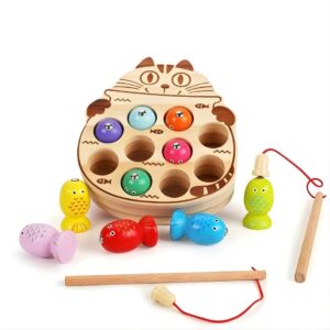 Gra zręcznościowa "ŁOWIENIE RYBEK" - drewniana układanka z magnesami